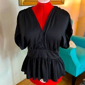 Express black v neck dress shirt